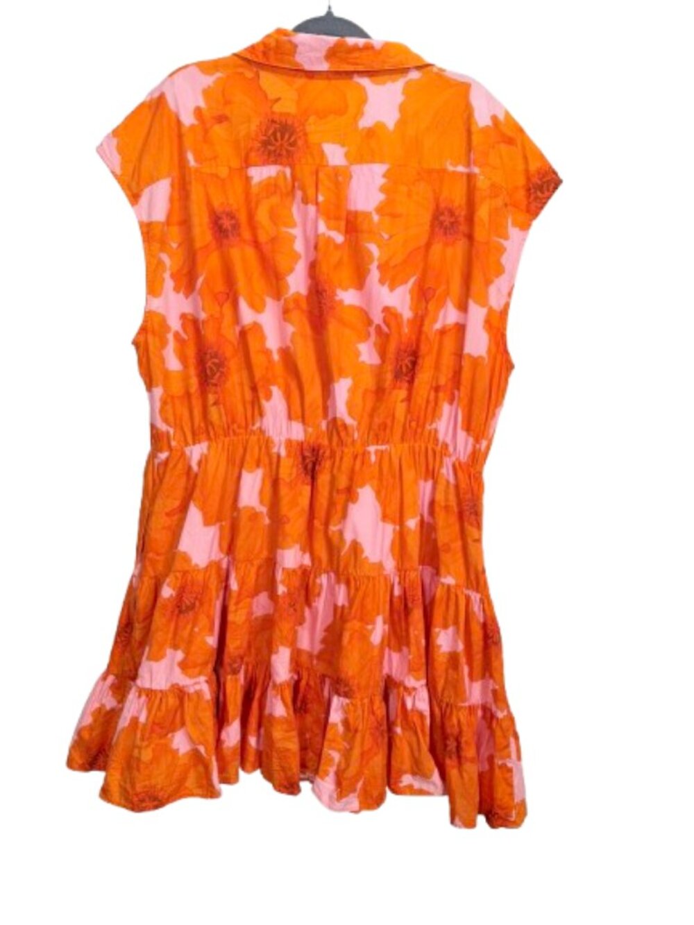 Anthropologie Hutch Short-Sleeve Mini Shirt Dress Orange Floral Sz 2X Worn Once - Picture 8 of 11